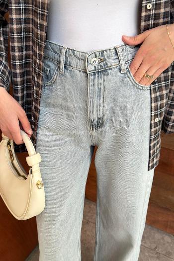 Light Blue Denim High Waist Denim Pants