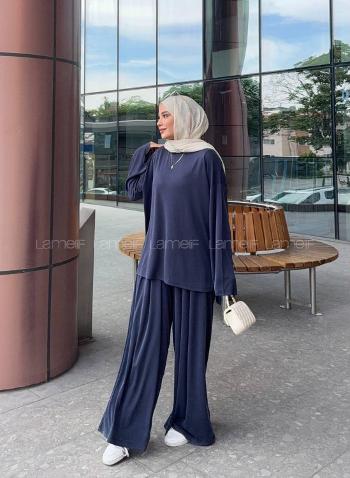Lamelif Bisiklet Yaka Basic İkili Takım Antrasit