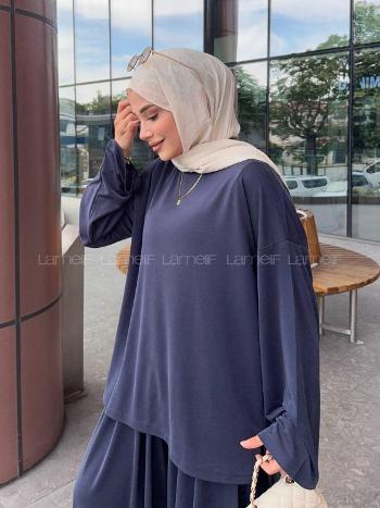Lamelif Bisiklet Yaka Basic İkili Takım Antrasit