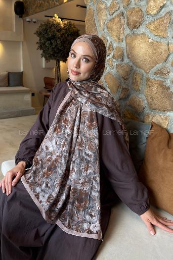 Camel Cotton Fabric Flowering Shawl