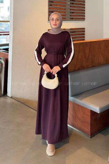 Lamelif Bağlamalı Modal Kumaş Elbise Bordo