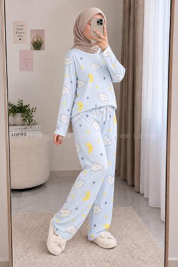 Lamelif Bulut Rüyası Detaylı Pijama Takımı