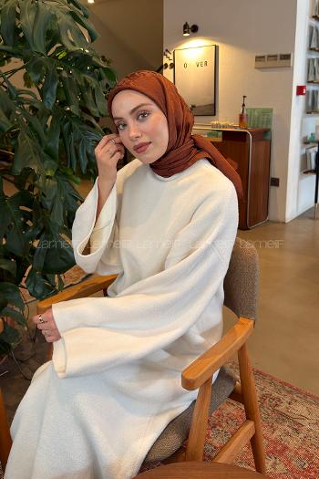 Lamelif CC Desen Ayrobin Floş Jakar Eşarp Badem