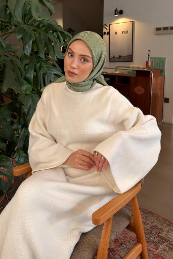 Lamelif GG Desen Ayrobin Floş Jakar Eşarp Adaçayı
