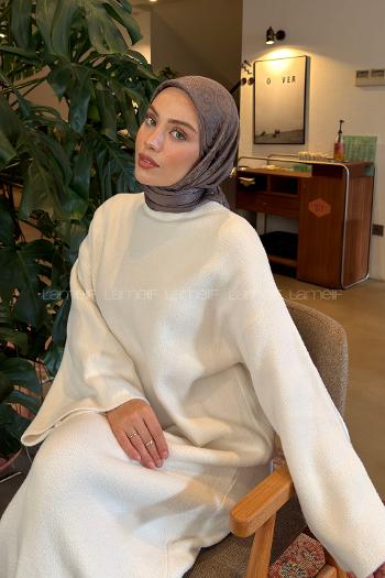 Lamelif GG Desen Ayrobin Floş Jakar Eşarp Soft Kahve