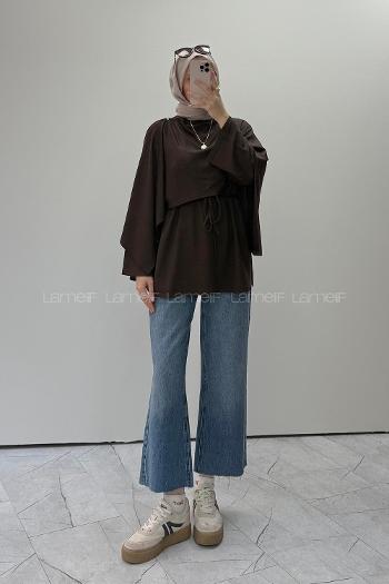 Bitter Brown Crew Neck Cotton Oysho Tunic