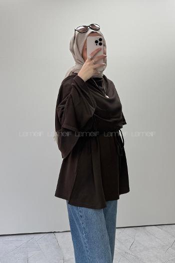 Bitter Brown Crew Neck Cotton Oysho Tunic