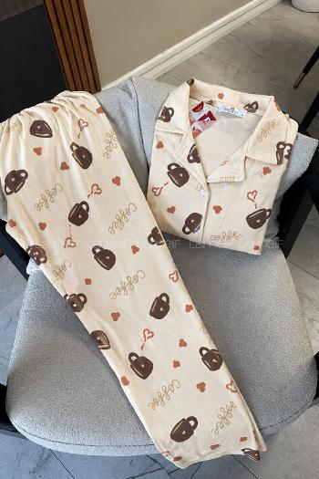 Lamelif Coffe Cup Pijama Takımı