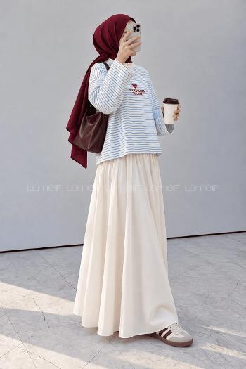 Blue Crew Neck Long Arm Printed Sweatshirt