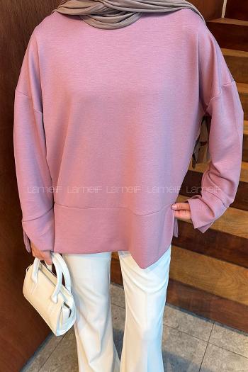 Lamelif Yırtmaç Detaylı Oysho Sweat Gül Rengi
