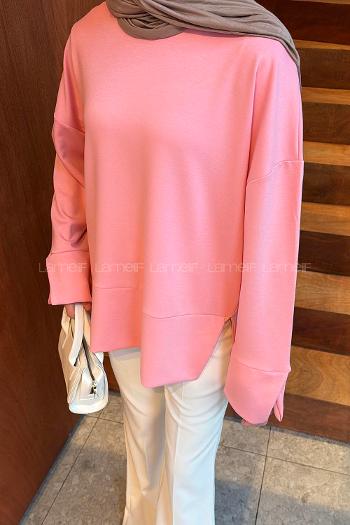 Lamelif Yırtmaç Detaylı Oysho Sweat Pembe