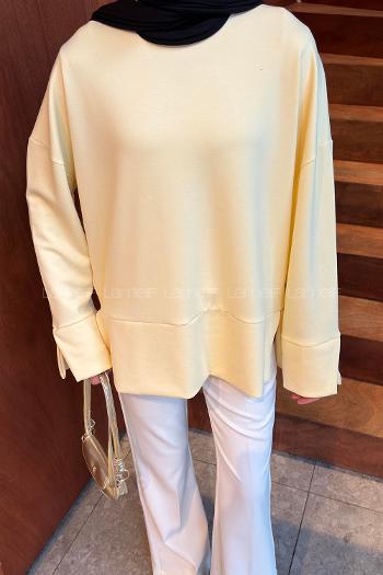 Lamelif Yırtmaç Detaylı Oysho Sweat Sarı