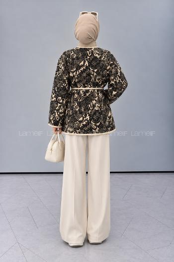 Bitter Brown Crew Neck Long Arm Jacket