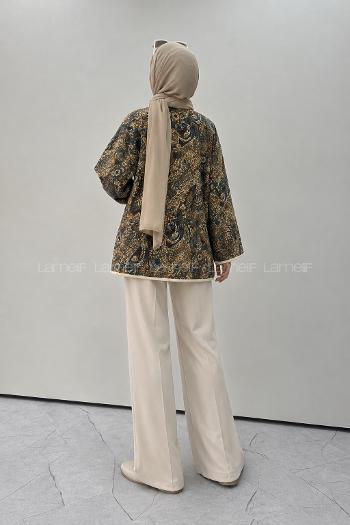 Brown Crew Neck Long Arm Jacket