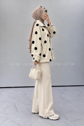 Stone Zippered Neck Long Arm Jacket