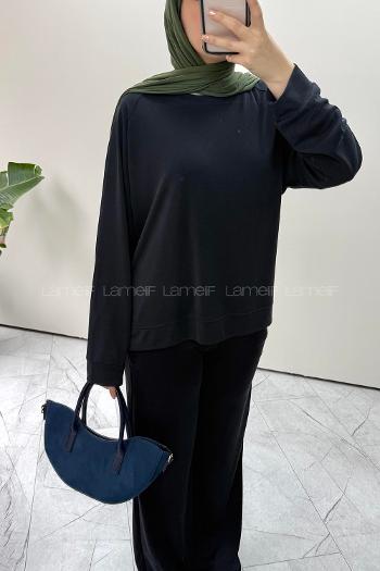 Lamelif Yırtmaç Detaylı Oysho Pike Takım Siyah