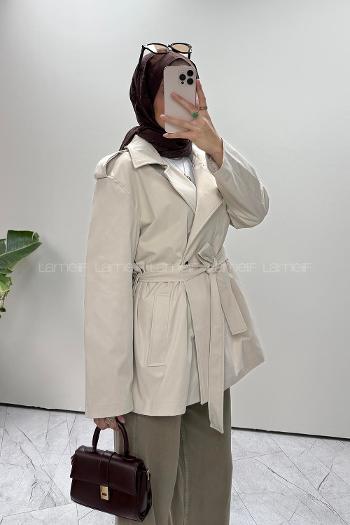 Stone Neckband Long Arm Cotton Jacket