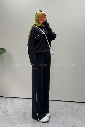 Black Neckband Long Arm Modal Oysho Regular Trousers Comfortable Suit
