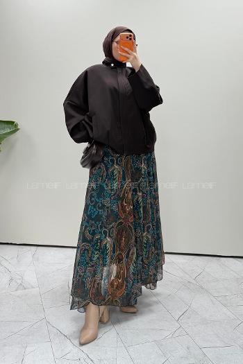 Bitter Brown Crew Neck Long Arm Jacket