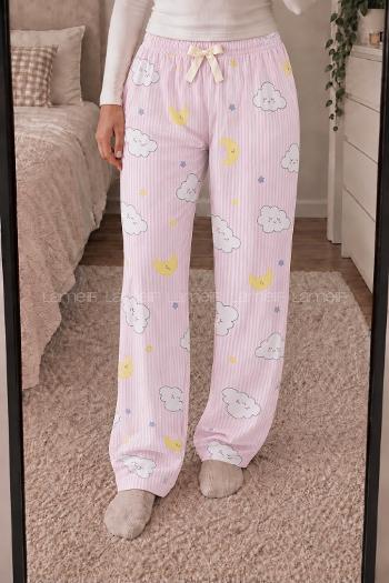 Lamelif Milan Kumaş Bulut Rüyası Desenli Pijama Altı