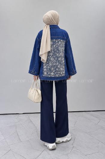 Blue Shirt Collar Long Arm Denim Denim Jacket