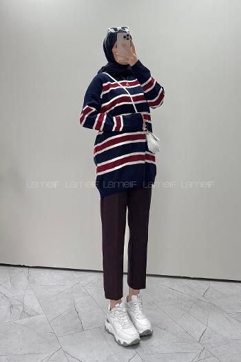 Navy Blue Crew Neck Long Arm Jumper