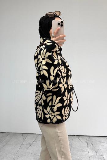 Black Neckband Long Arm Jacket