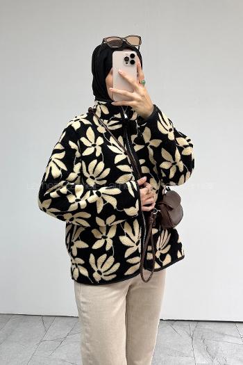 Black Neckband Long Arm Jacket