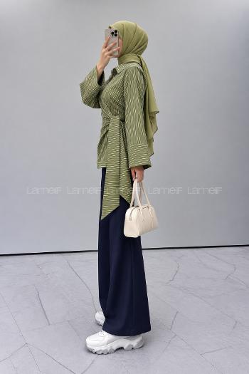 Khaki Shirt Collar Long Arm Cotton Unprinted Shirt