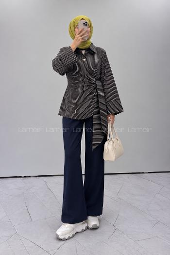 Brown Shirt Collar Long Arm Cotton Unprinted Shirt
