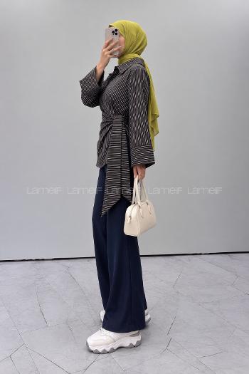 Brown Shirt Collar Long Arm Cotton Unprinted Shirt