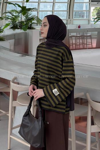 Green Crew Neck Long Arm Printed Sweatshirt
