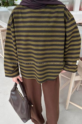 Green Crew Neck Long Arm Printed Sweatshirt