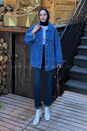 Blue Shirt Collar Long Arm Denim Denim Jacket