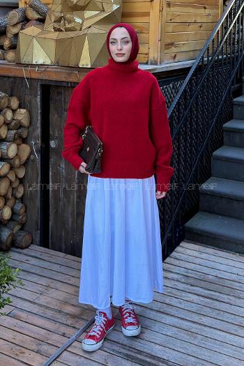 Red Turtle Neck Long Arm Jumper