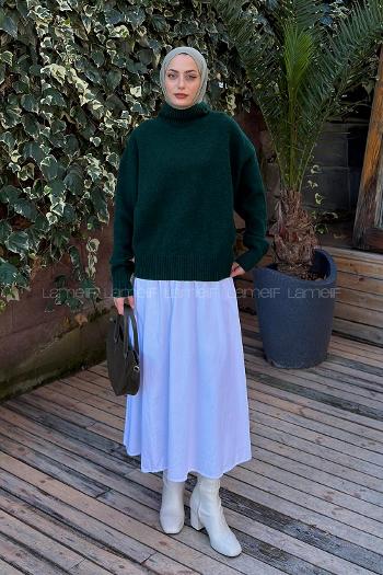 Oil Green Turtle Neck Long Arm Jumper