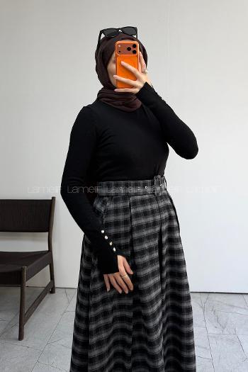 Lamelif Dilvin Bisiklet Yaka Kazak Siyah