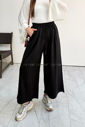 Black Cotton High Waist Comfortable Pants