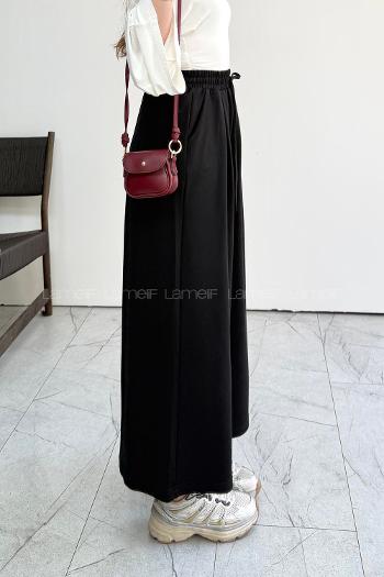 Black Cotton High Waist Comfortable Pants