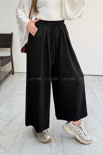 Black Cotton High Waist Comfortable Pants
