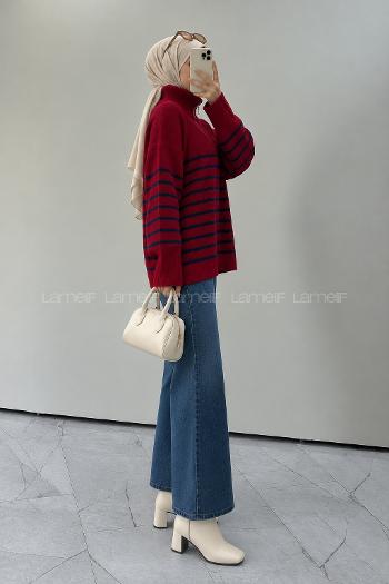Red Turtle Neck Long Arm Jumper