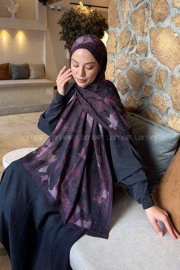 Lamelif Flower Desen Bambu Şal Vişne Çürüğü