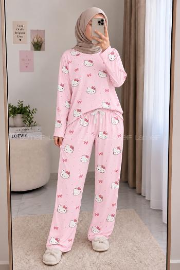 Lamelif Hello Kitty Desenli Pijama Takımı