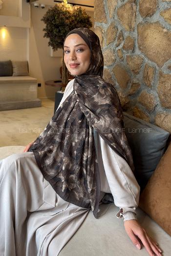 Lamelif Lotus Desen Bambu Şal Asker Yeşili