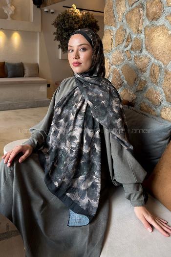 Lamelif Lotus Desen Bambu Şal Yaprak Yeşili