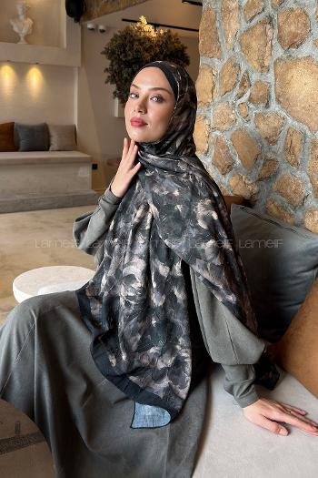 Lamelif Lotus Desen Bambu Şal Yaprak Yeşili