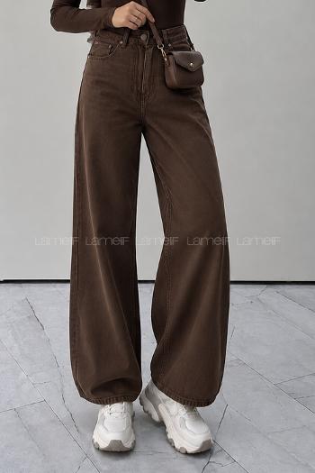 Lamelif Yüksek Bel Gabardin Fit Pantolon Kahverengi
