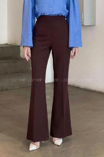 Bitter Brown Cotton Fabric High Waist Comfortable Pants