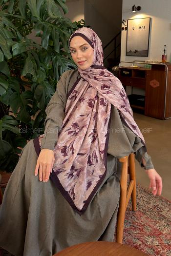 Mink White Cotton Fabric Flowering Shawl