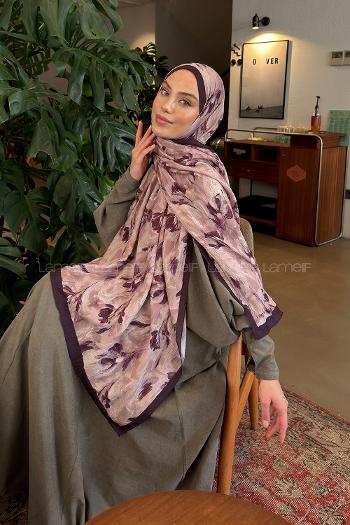Mink White Cotton Fabric Flowering Shawl
